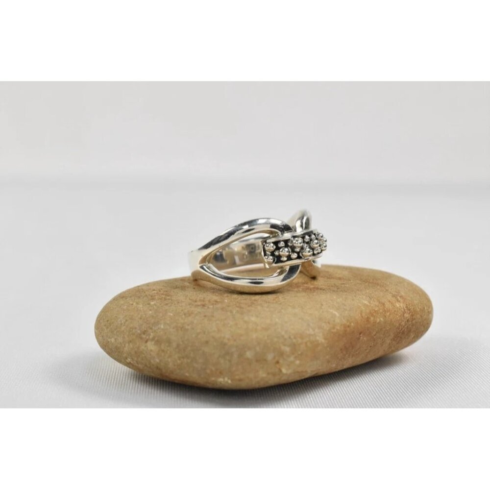 MICHAEL DAWKINS CAVIAR STARRY NIGHT STERLING 925 9 g BAND RING SIZE 9 EUC - Picture 5 of 7